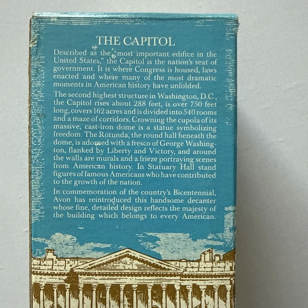 Vintage Avon The Capitol Wild Country After Shave Bottle 4.5oz ‎ Original Box
